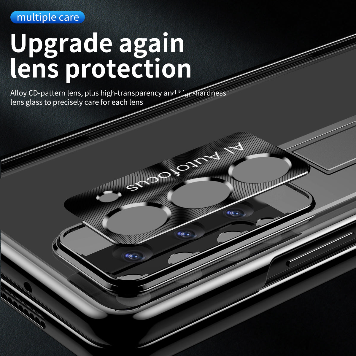 For Samsung Galaxy Z Fold5 5G Hinge Protection Kickstand Phone Case PC Tempered Glass Film Clear Phone Cover For Samsung Galaxy Z Fold5 5G Hinge Protection Kickstand Phone Case PC Tempered Glass Film Clear Phone Cover